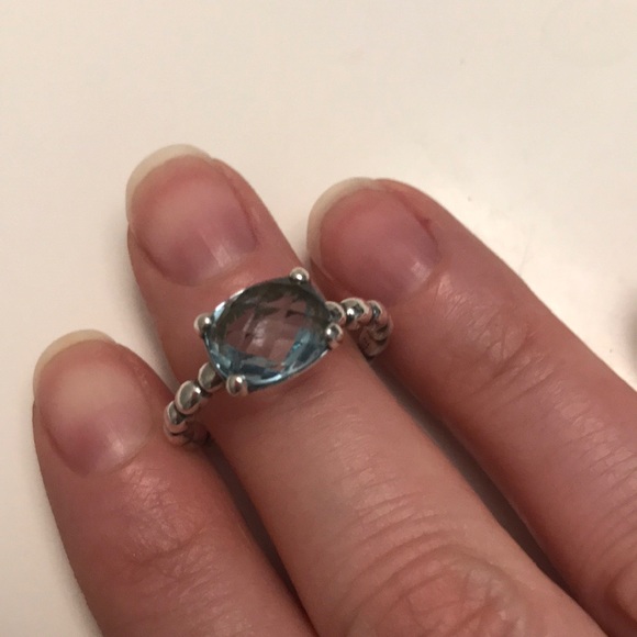 Pandora Jewelry - EUC Pandora Cool Breeze blue topaz ring, Sz 7